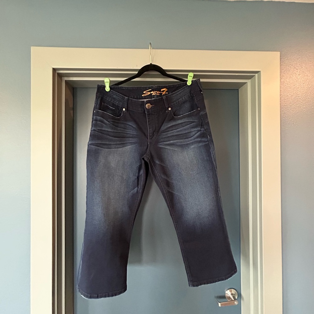 Seven7 Women's Ankle & Cropped Jeans - Blue and Gold
